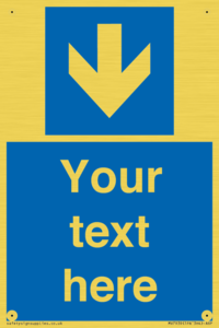 Custom Mandatory directional sign, blue arrow down